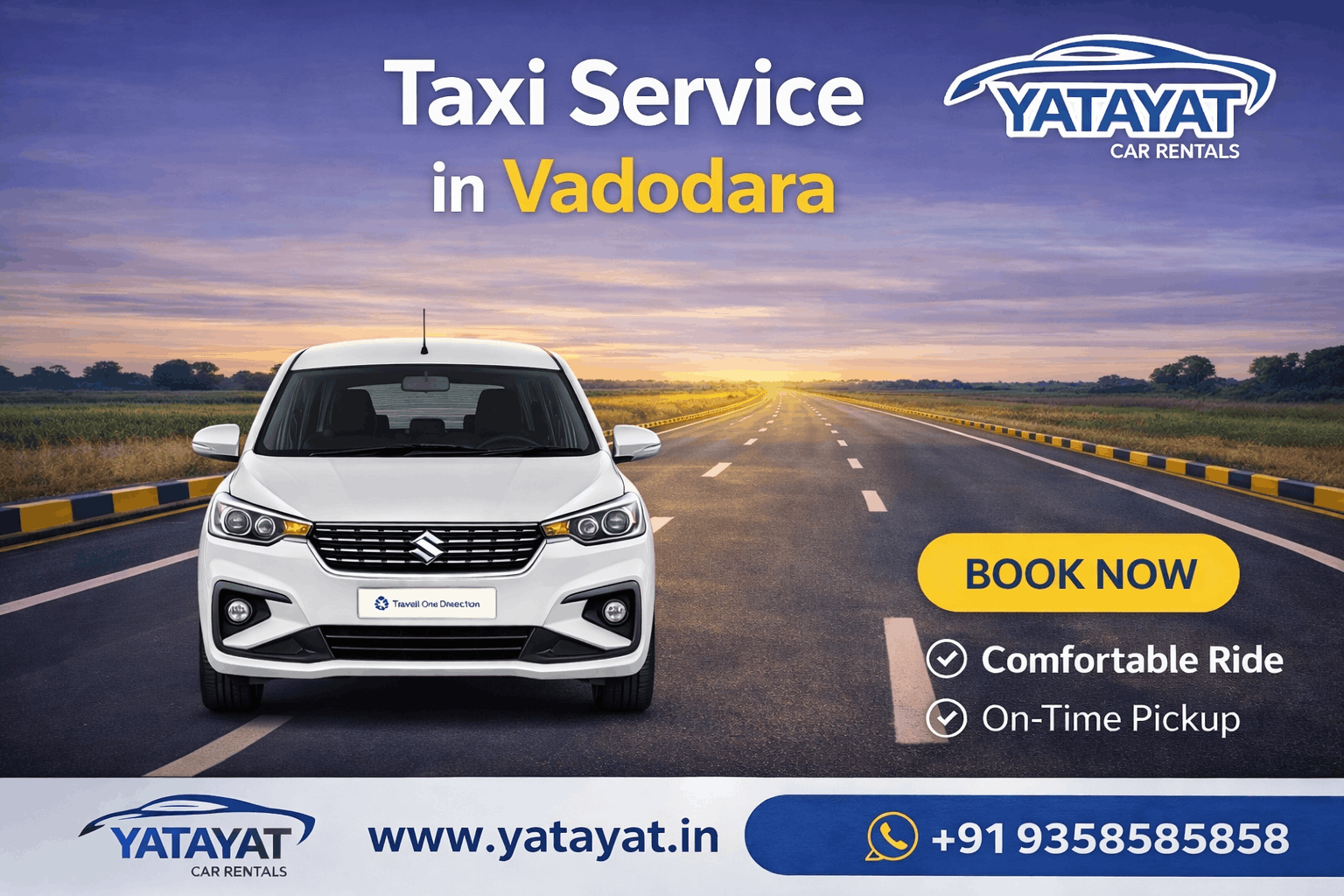 Taxi Service in Vadodara | One Way Cab & Local Taxi Booking – HonorCab